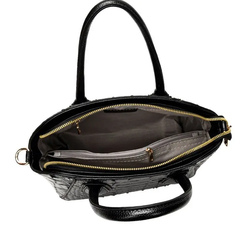 High Quality Vintage Hand Bags for Women Pu Leather Crocodile Pattern Fashion Elegant HandBags Ladies European American Style