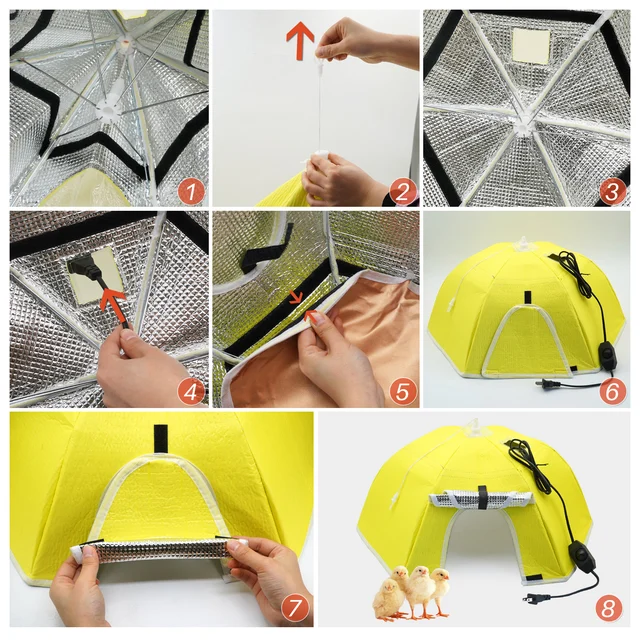 Electric Chick Brooder Heating Cover Chick Cage Heater Chicken Warmer Easy To Install Convenient Time-saving 110V/220V 6