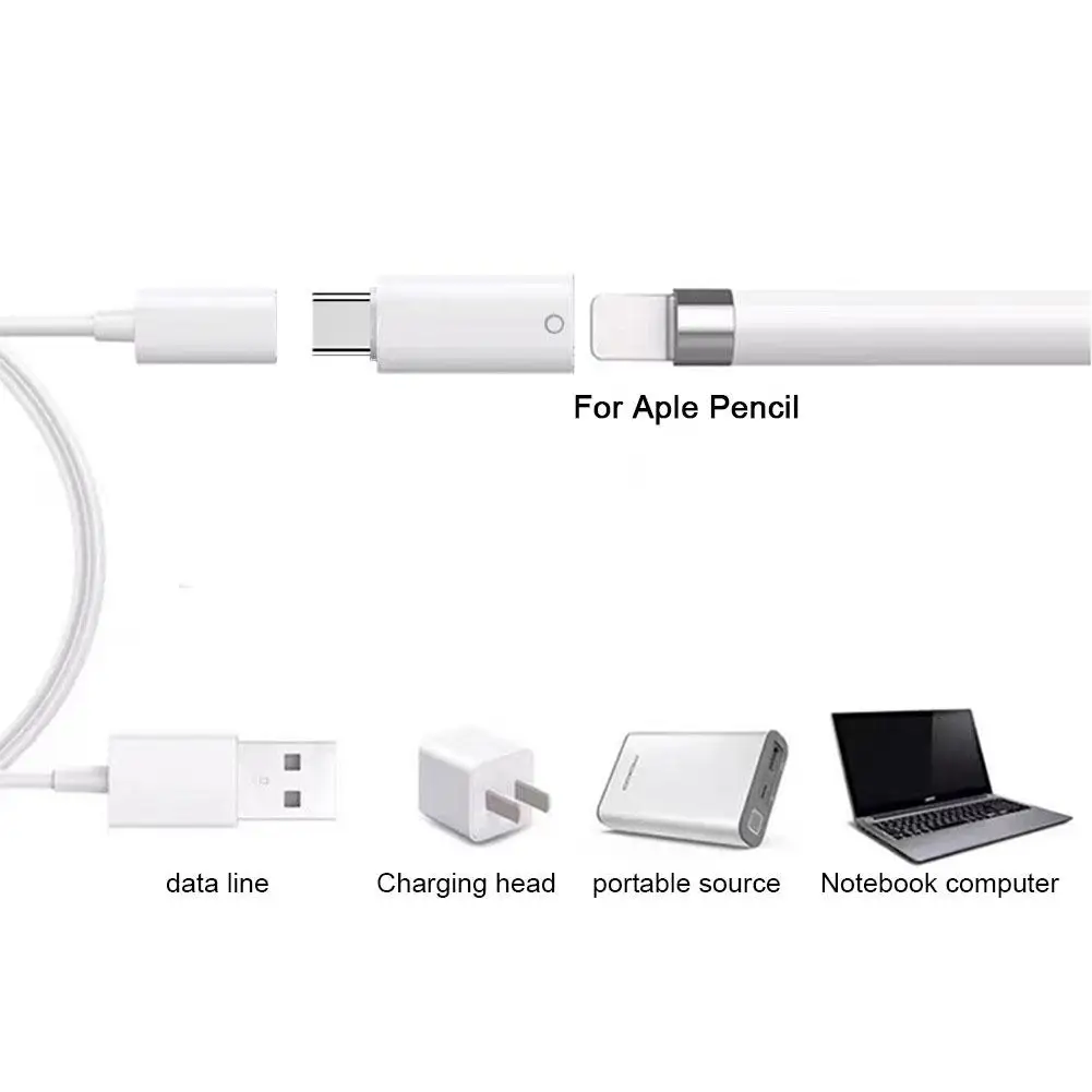 For Apple Pencil 1st Generation Adapter USB C to for Lightning