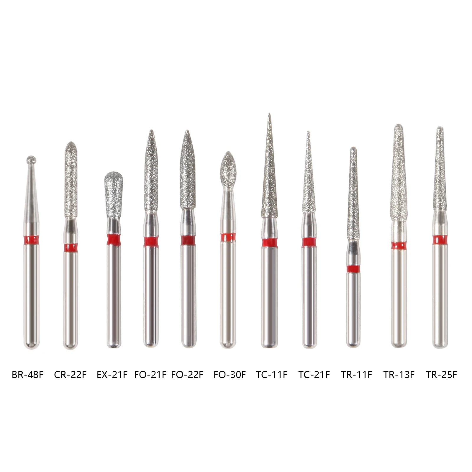 5 PCS Dental Diamond Burs Drill Medium FG 1.6MM For High Speed Hand images - 6