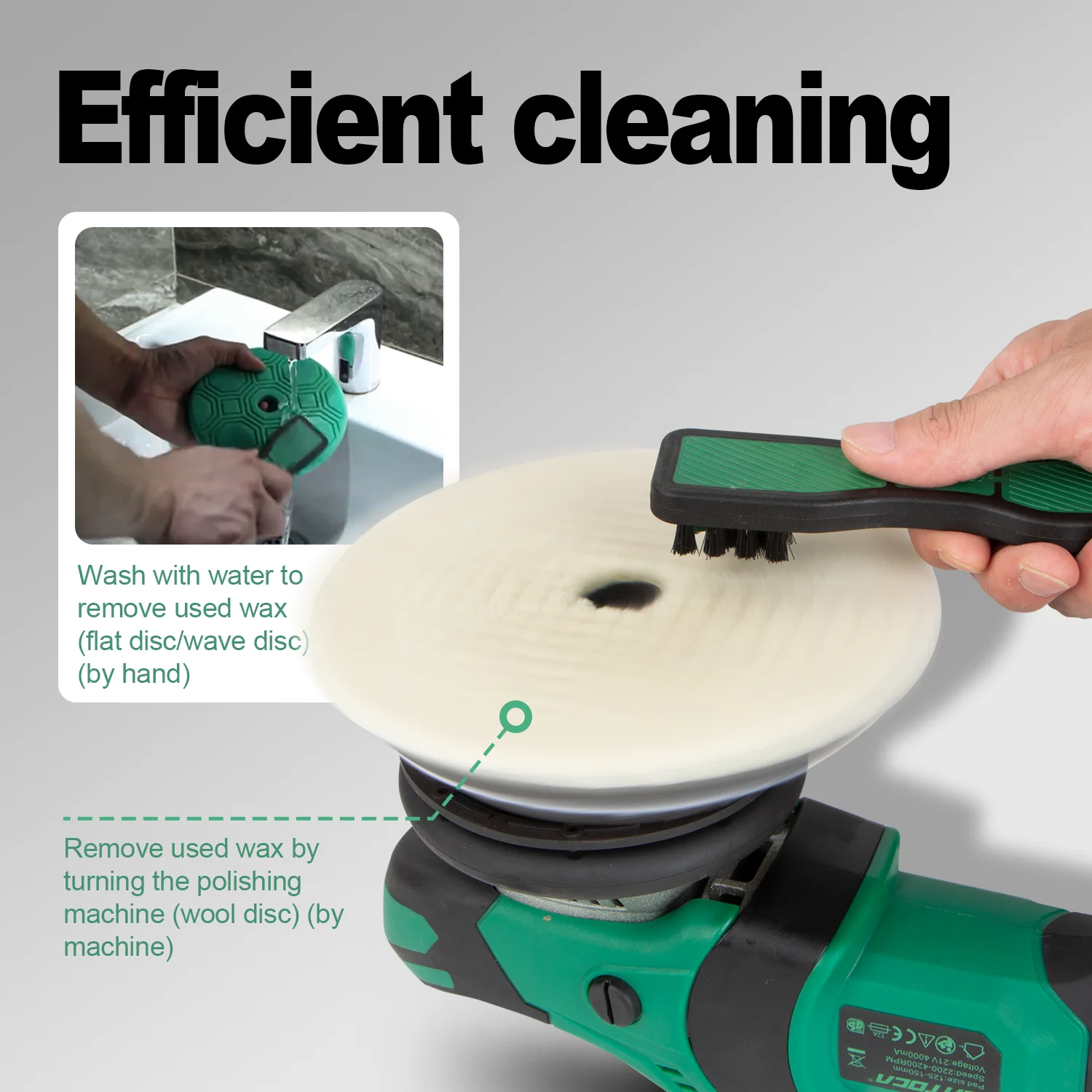 Batoca Professional Foam Pad Removal & Wax Scraper Tool with Quick Release Brush Cleaner