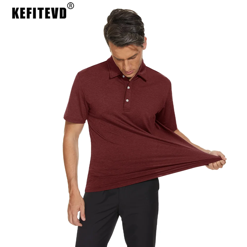 KEFITEVD Summer Lightweight Polo Shirts Men's Quick Dry Shot Sleeve T-Shirts Breathable Golf Shirt Tennis Running Sport Tops 4