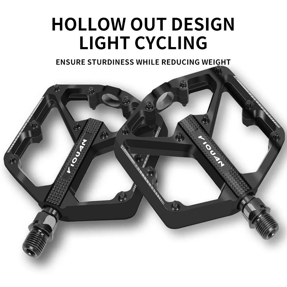 Pedali per bicicletta Cuscinetto DU sigillato Antiscivolo Mountain Road Bike Ciclismo Piattaforma in lega di alluminio Pedale per bici MTB - immagine 2
