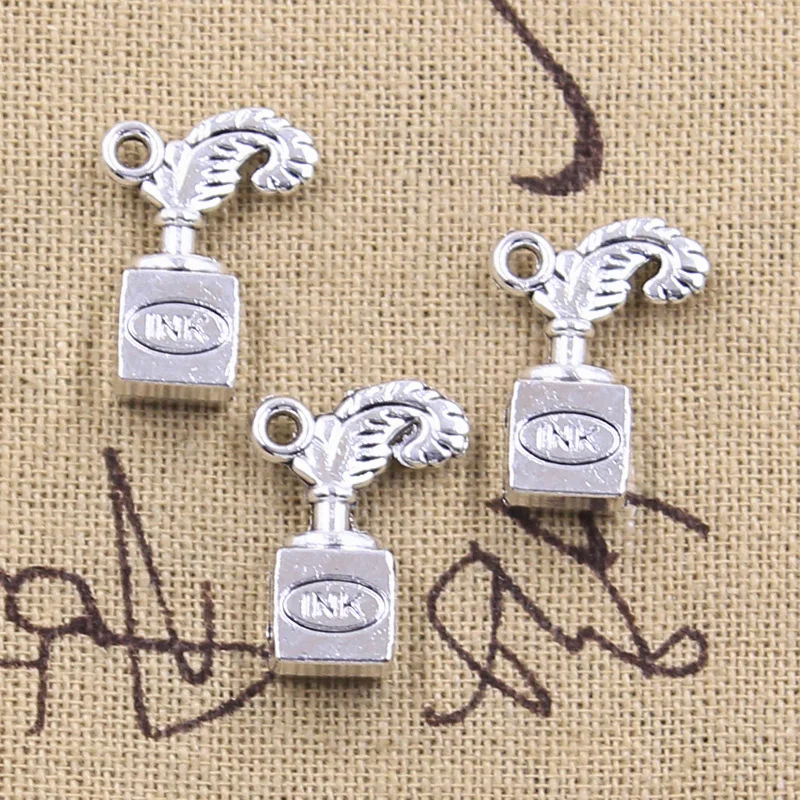 

Очаровательная Ретро ручка с чернилами и перьями, 6 шт., карандаш 20x14x6 мм, антикварная искусственная ручка, сделай сам, тибетская фурнитура ручной работы, ювелирные изделия