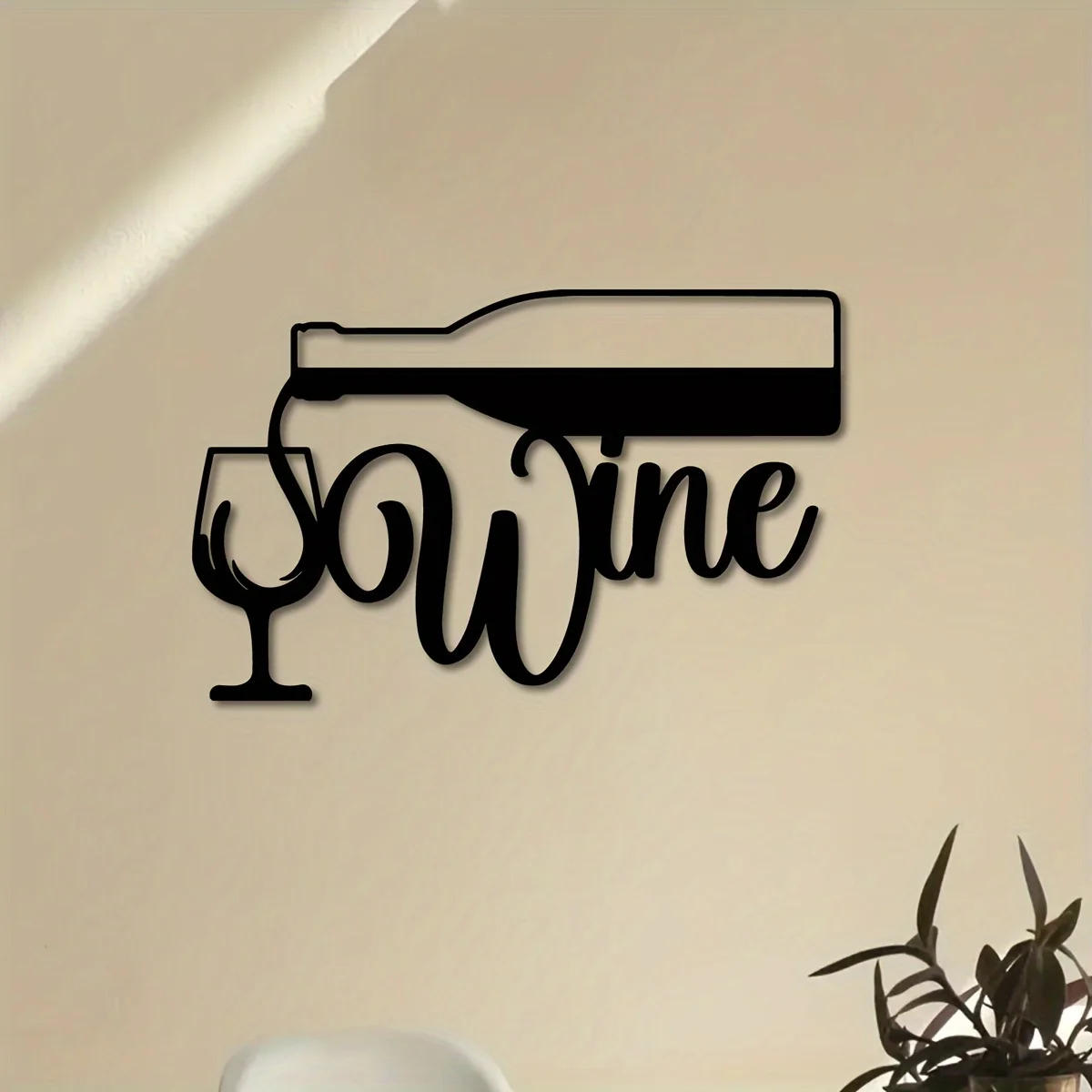A Wine Glass Wall Art piece, , Beautiful Decoration With Retro decorations, Bar Kitchen Coffee