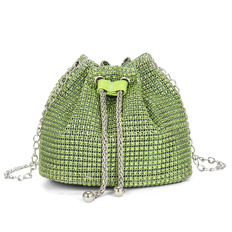 2025New Women's Bag Trendy Fashionable Bag with Diamond Texture Single Shoulder Bag Fashion Chain Bag Crossbody Bucket Bag