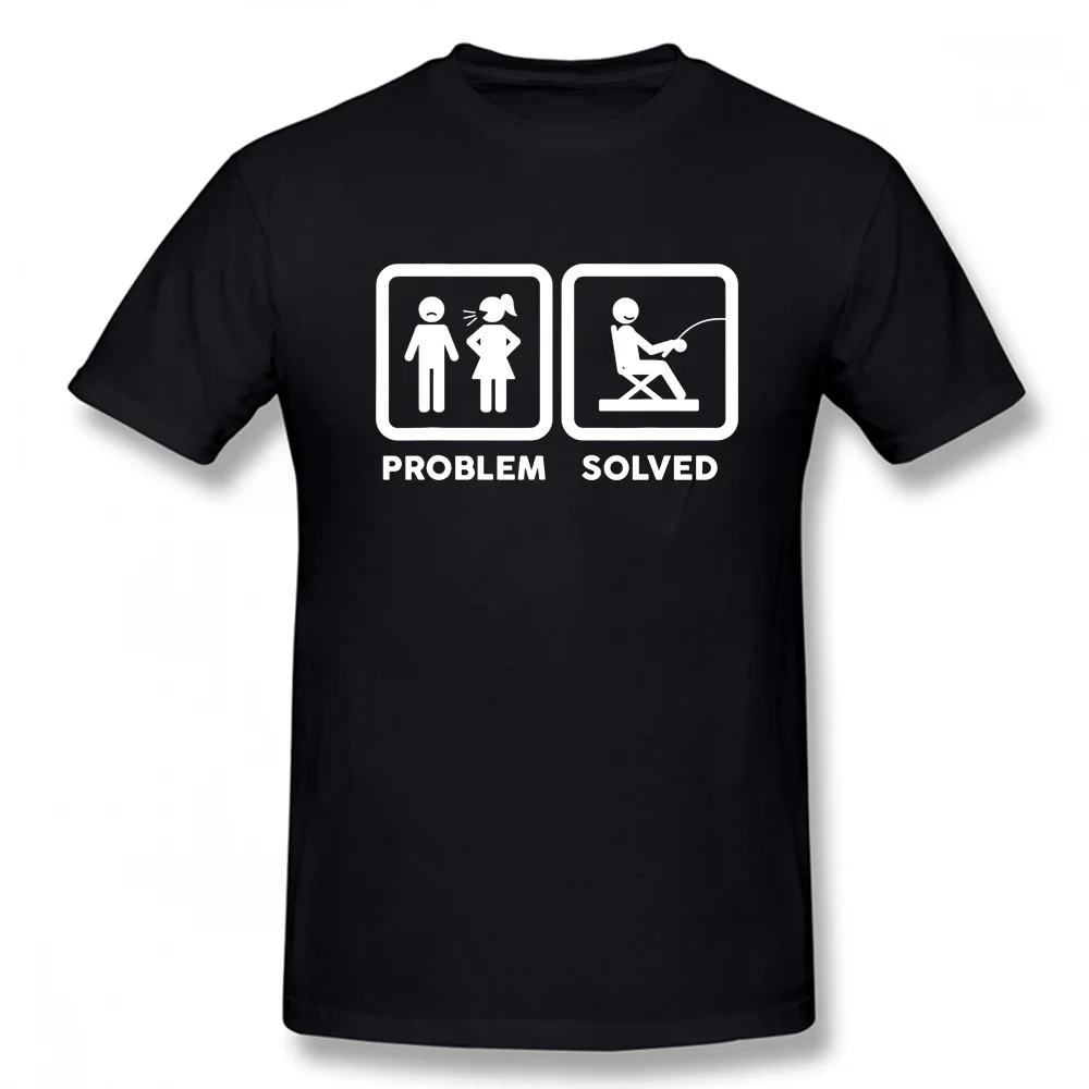 Летние топы, футболка с надписью «Жена проблема решена», забавная рыболовная Подарочная футболка для любителей рыбалки, отца, папы, хлопковые подарки на день рождения, футболка в стиле Харадзюку