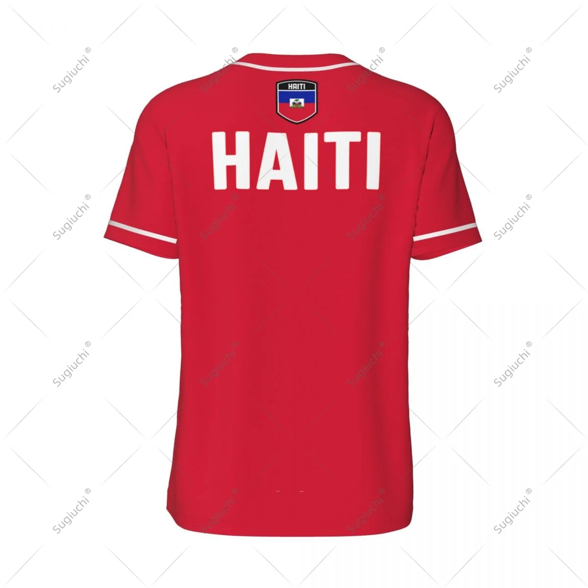 3D Printed Haiti Flag Men Baseball Jerseys Mesh Sports T-shirt Tees Name Nunber