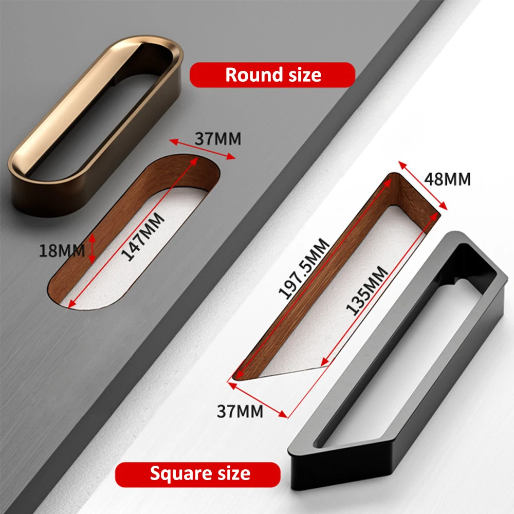 Aluminium Alloy Handle Ventilation Grille Circular Closet Core Vents Black Rectangular Wardrobe Shoe Cabinet Ventilation Grid