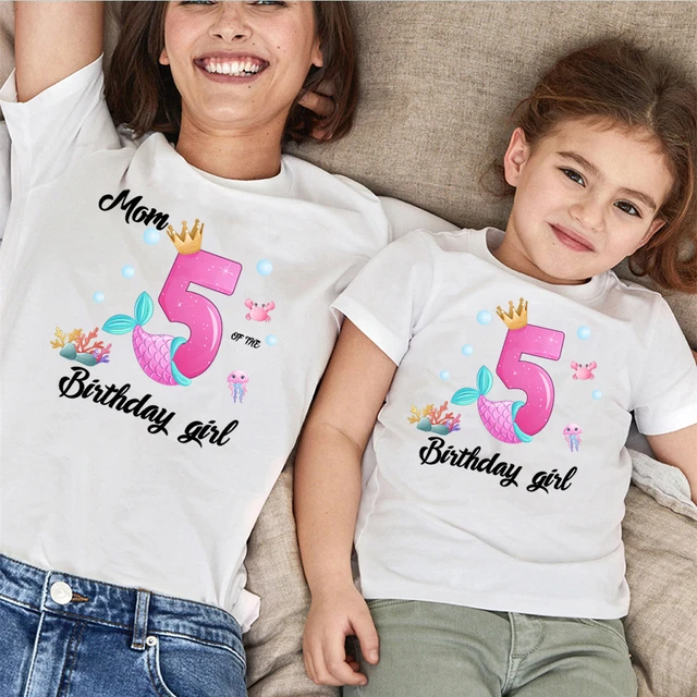 Chemise d'anniversaire mère et fille, tenues assorties 1 2 3 4 5 6