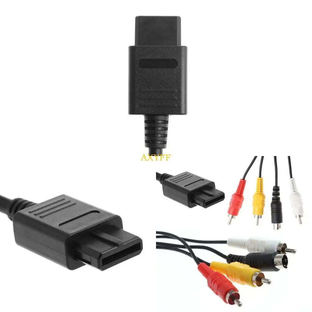 AXYF 1.8m AV 오디오 비디오 스테레오 케이블 코드 SNES용 N64 게임..