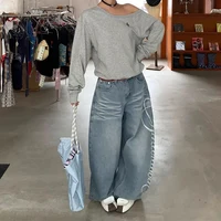 Women Blue Y2k Baggy Boyfriend Jeans Harajuku Vintage Wide Leg Denim Trousers Japanese 2000s Style Jeans Pants Oversize Clothes - Image 3
