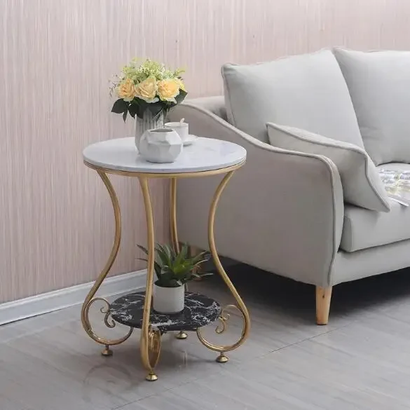 

Marble Round Coffee Table with Two Layer for Living Room Tea Table Столик журнальный mesa de centro beistelltisch mesa auxiliar