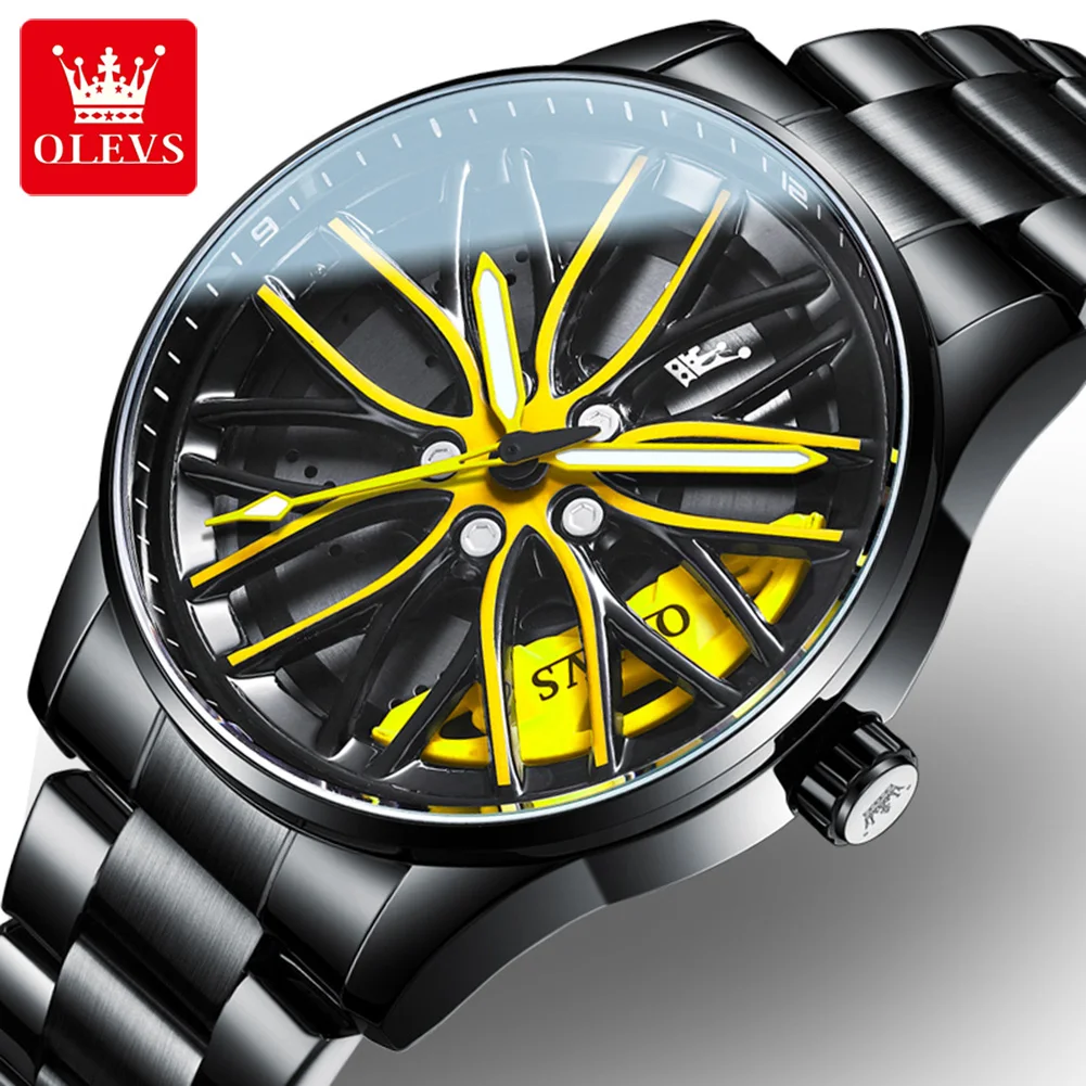 OLEVSRotationRimHubSportsCarWatchMenWatchesWaterproof