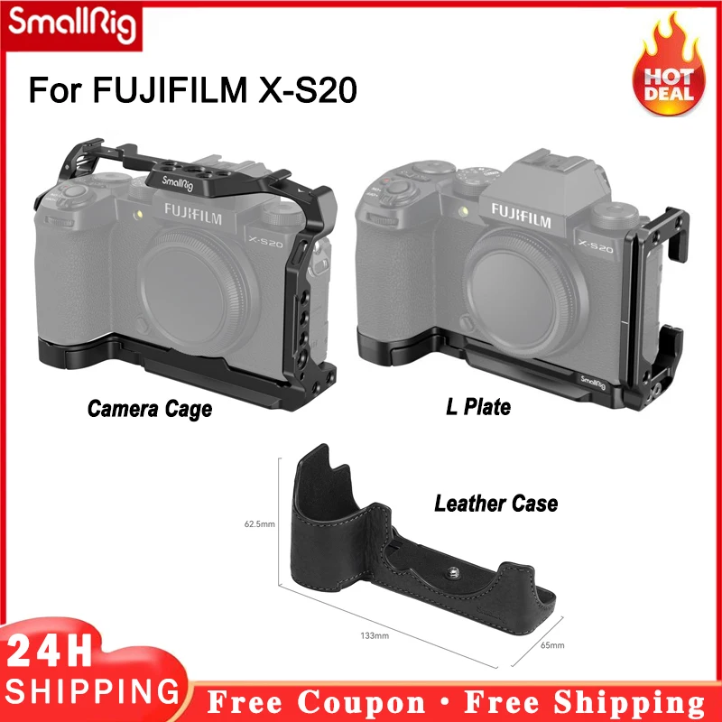 

for FUJIFILM X-S20 Quick Release L Plate Bracket / Camera Cage / Leather Case For Fuji X-S20 Camera SmallRig 4230/4231/4232