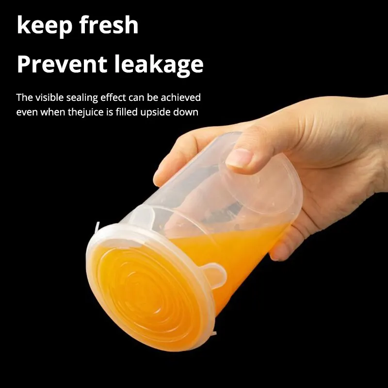 6-Piece Transparent Silicone Stretchable Bowl Covers