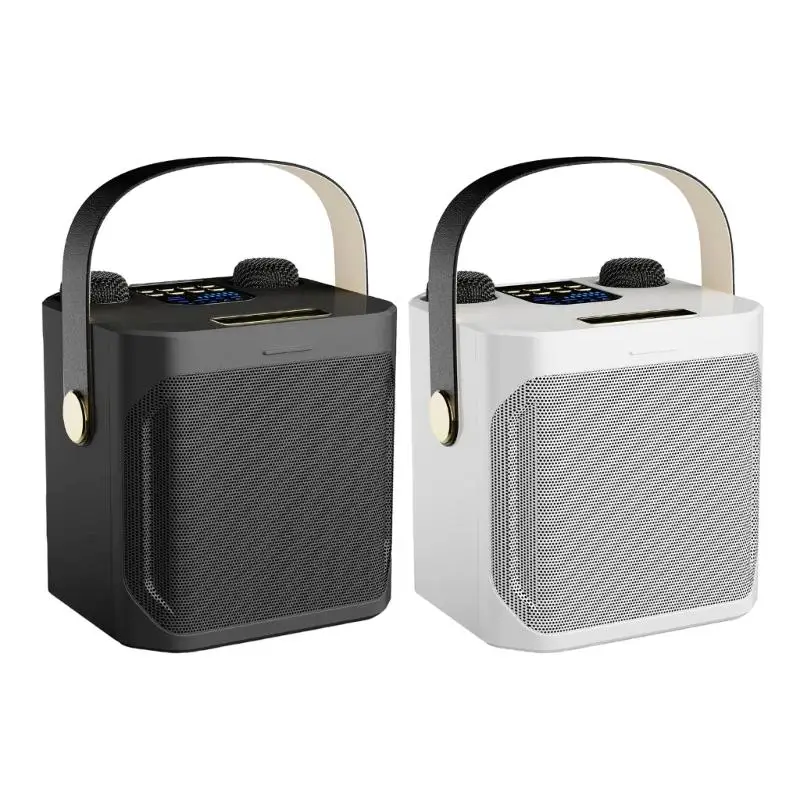 

K Song Speaker with Double Microphone Bluetooth-compatible Speaker Quality Voice Effects Immersive Music Enjoyment