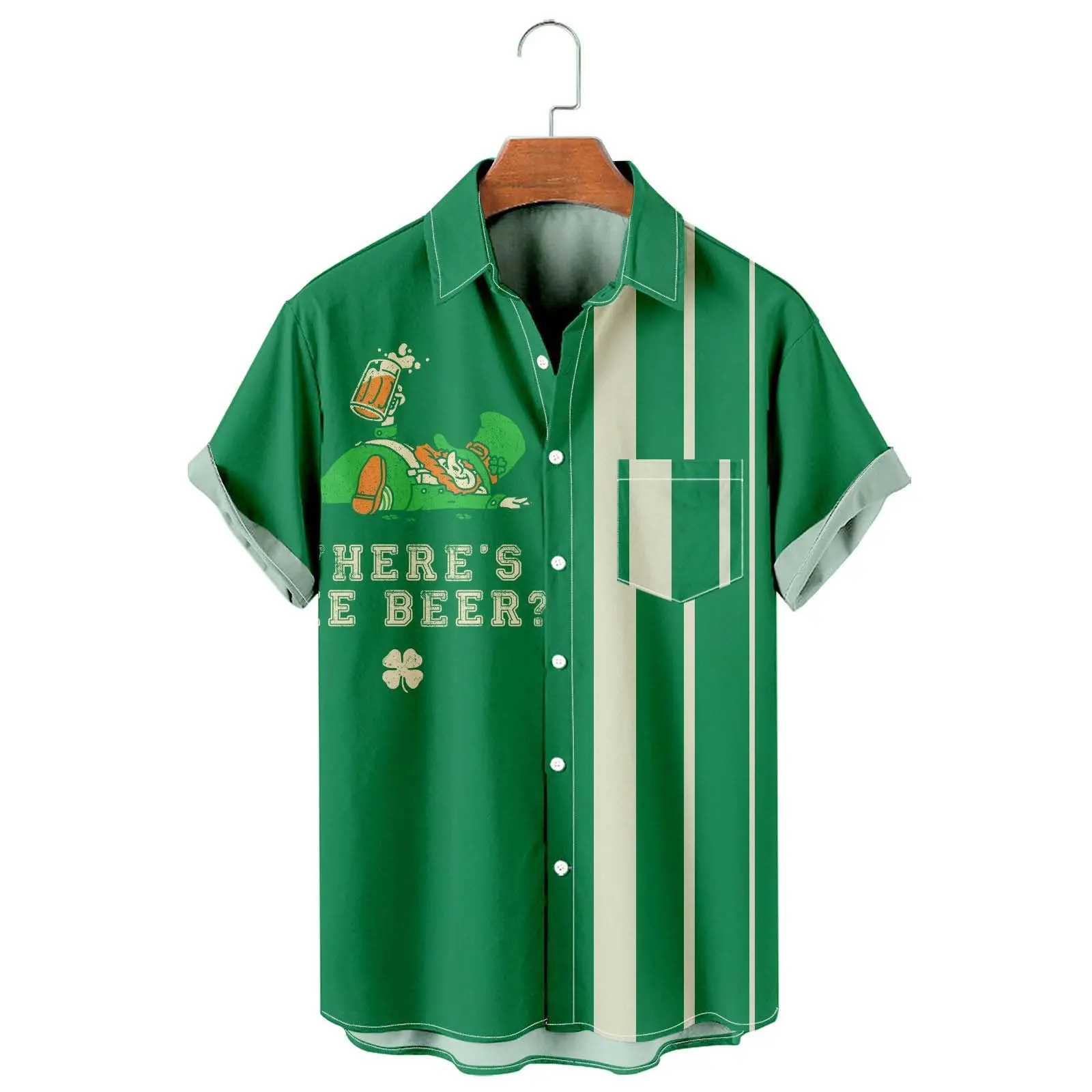 

Men's St. Patrick's Day Cocktail Party Short Sleeve Shirt men-s-top R61
