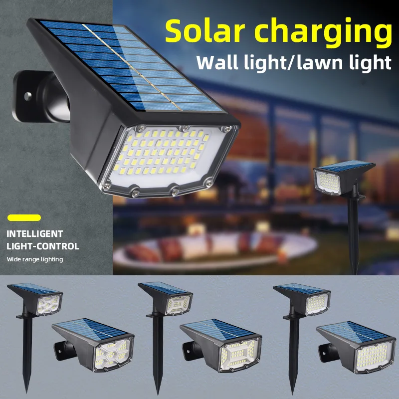 Solar Panel Light Outdoor Waterproof Floor Plug Super Bright Solar Power Lawn Wall Lamp Landscape Garden Lighting 1200mAH