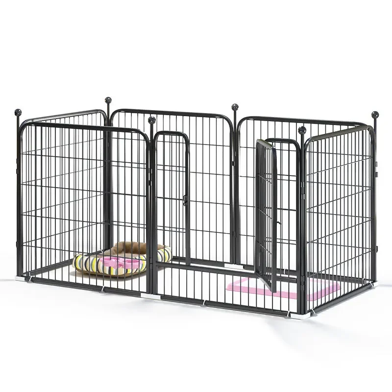 

Pet Supplies Outdoor Indoor Heavy Duty Foldable Pet Dog Cat Fences Kennel Cage Exercise Play Thicken Black Pet Cages