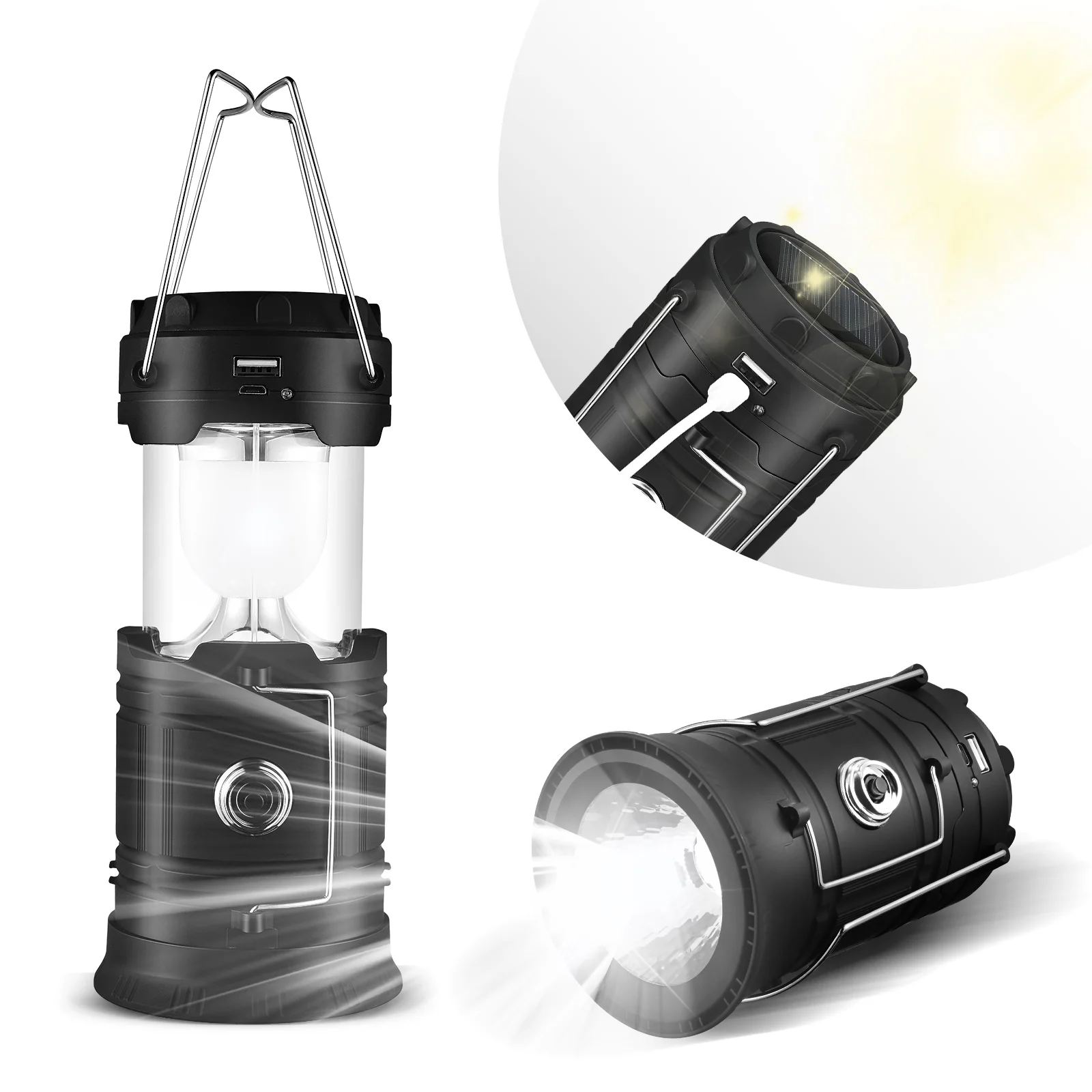 

Solar Lantern Camping Light Outdoor Lighting Rechargeable Lamp Powerful Flashlight Tent Equipment Supplies Bulb Portable Lights