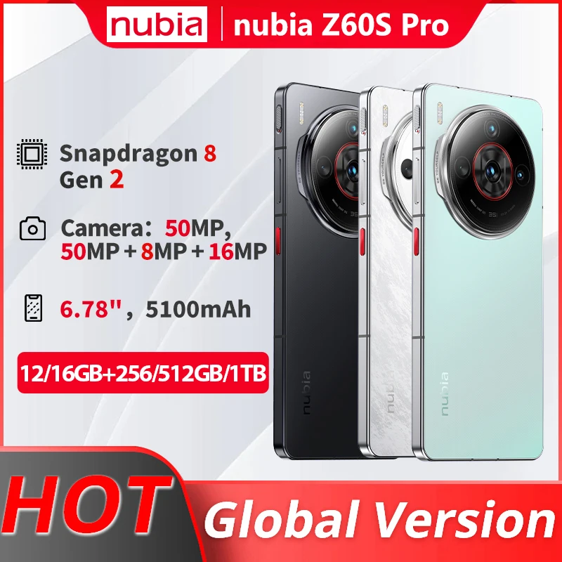 Nubia Z60S Pro 16GB/512GB Cyan グローバル版 nubia Z60S Pro 16GB