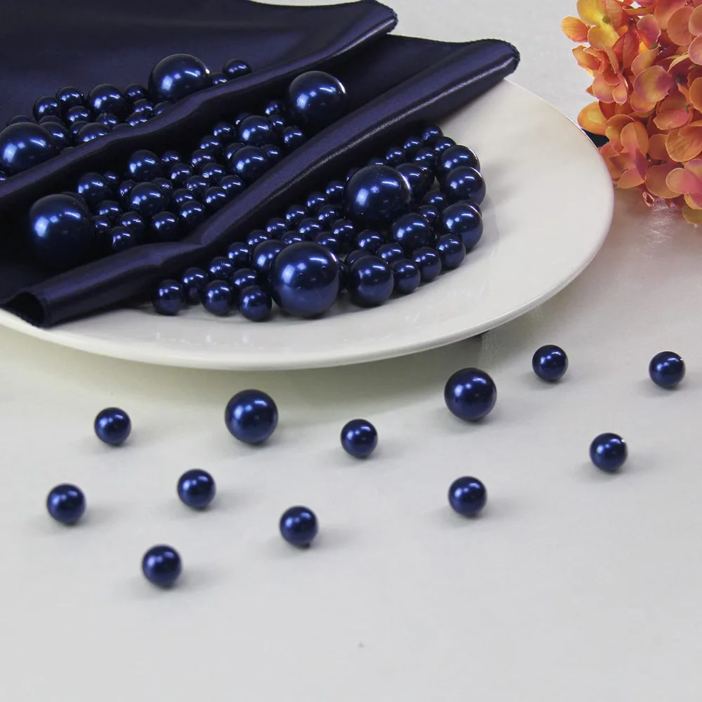 Balsa Circle 200 Assorted Faux Pearl Beads Vase Fillers DIY Crafts Navy Blue and Gold