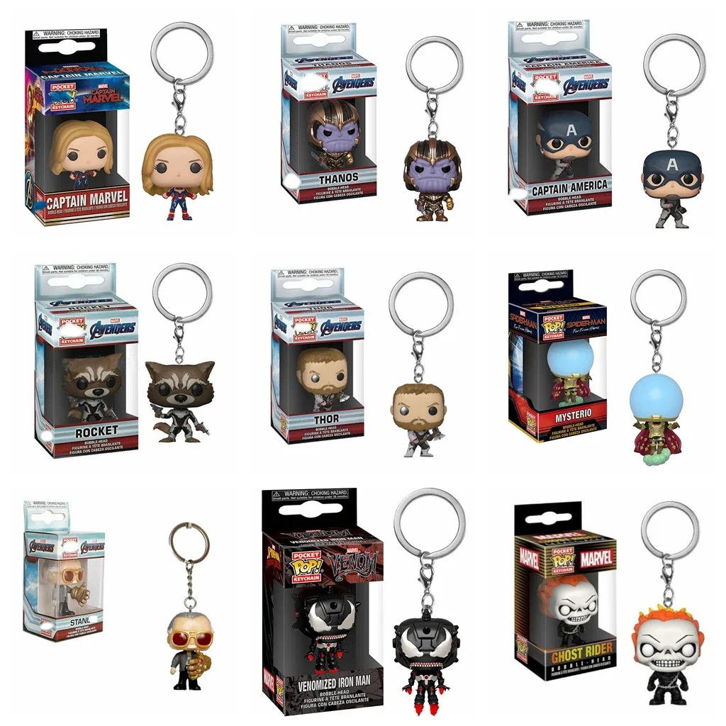 thumbnail image 5 of Funko Pop Capitán América Inro Man Deadpool Spider Man Thanos Thor llavero juguetes muñeca de vinilo figura de juguete coleccionable regalo para niños l03, 5 of 5