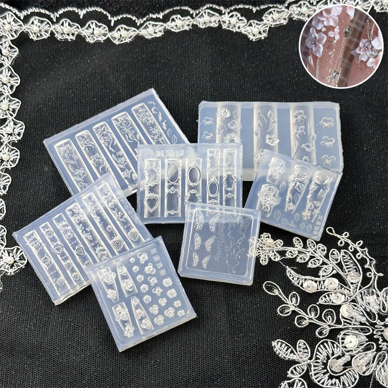 1Pc 딸기 실리콘 네일 몰드 장미 꽃 모양 네일 장식 네일 살롱 손톱 DIY 디자인 네일 아트 매니큐어 도구