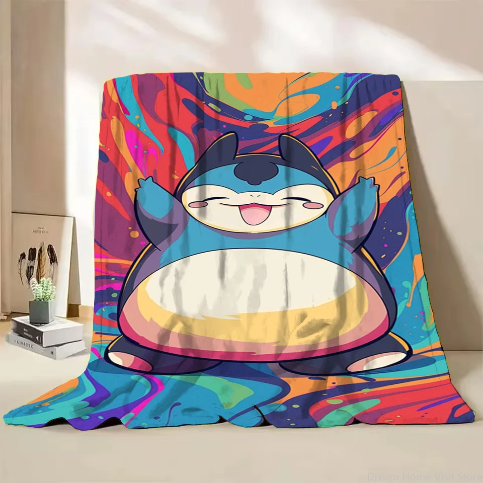 Pokemon Snorlax Flannel Fluffy Fleece Blanket for Home Bedroom Bed Sofa Office Children's Cover Adult Soft Blanket Kid Cute Gift 6
