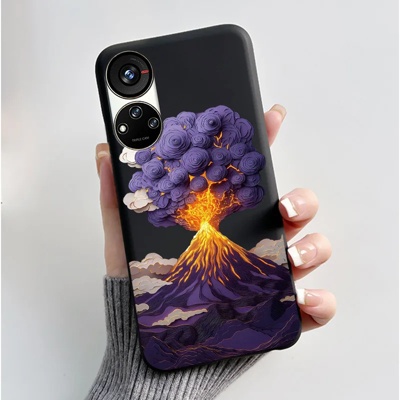 Cute Cartoon Soft Silicone Protective Phone Case - Black