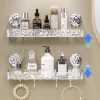 Shower Suction Cup Shelf Basket Light Glacier Pattern One Second Installation bathroom Organizer Storage Rotating to Suck Remove 1