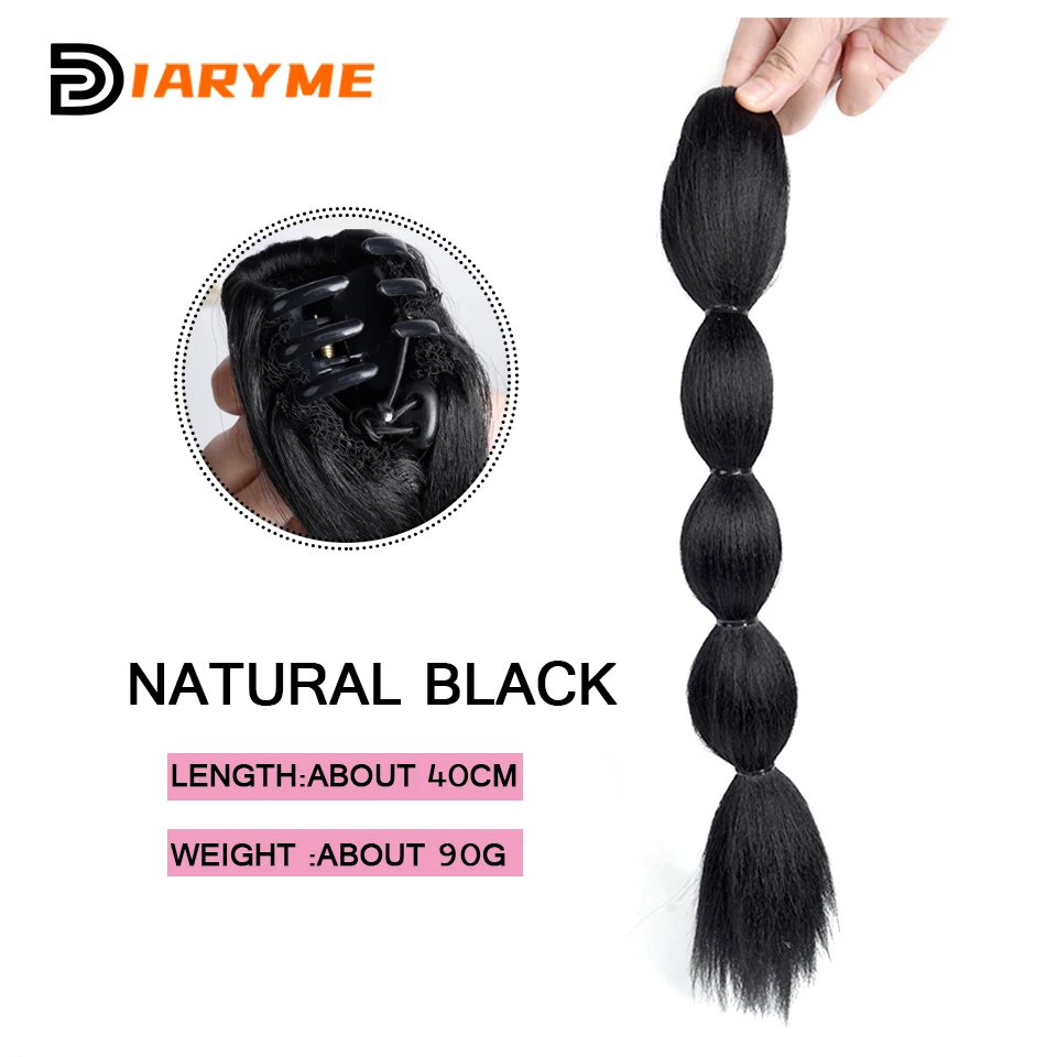 Synthetic Bubble Ponytail Hair Extension Hair Wigs For Women Natural Brown Black Pony Tail Extensions Heat Resistant Wig