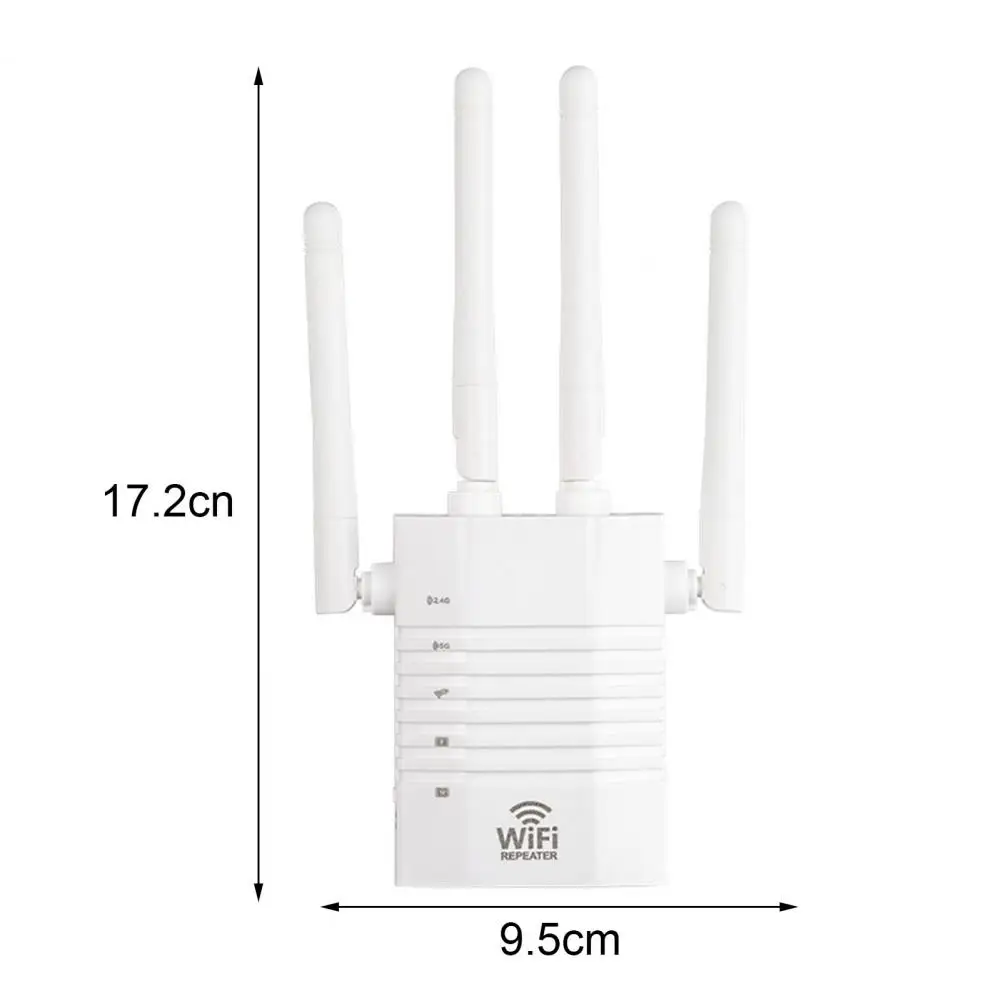 1200Mbps WiFi Repeater Dual Frequency Long Range Anti-interference Network Extender US Plug Wireless WiFi Router Signal Booster