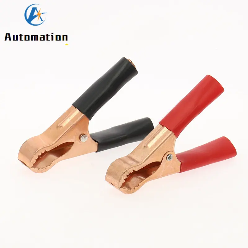 50A Red + Black 80mm Crocodile Car Caravan Van Battery Test Lead Clips 2/10Pcs Alligator Clips Connector Plug Power