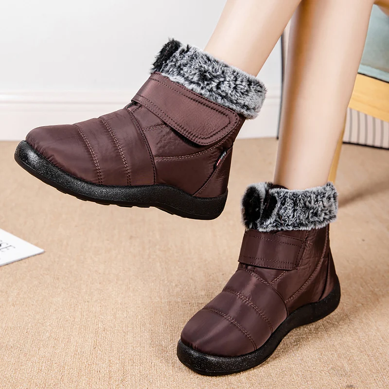 Womens Waterproof Boots Made Of Looped Rabbit Fur