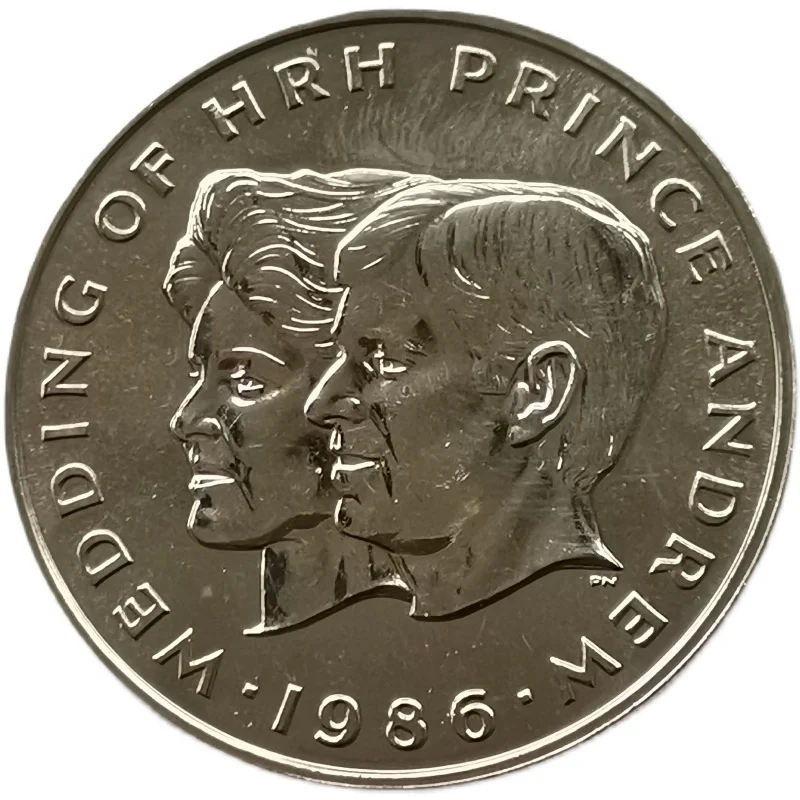 

38 мм, Самоа 1986, 1 юань, принц, эндрозь, свадебная памятная монета, Кронер, медь, никель, монета
