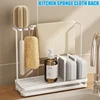 Kitchen Storage Rack Towel Sponge Drain Racks Sink Desktop Organizer Accessories Carbon Steel Brush Storage Bathroom Soap Holder 1