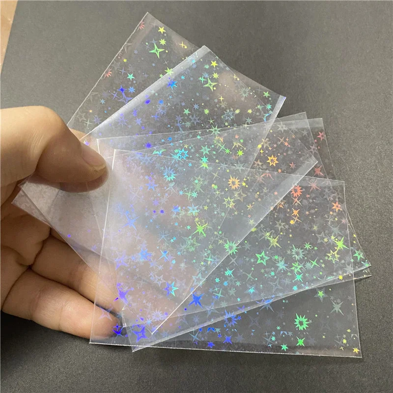 

50pcs/Lot Little Stars Laser Flashing Card Sleeves Protector For YGO Cards Holder Holographic Foil Protective Film