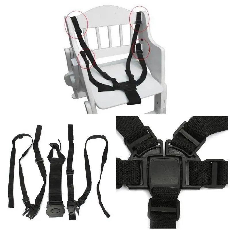 Child Seat Belt Trolley Protective Strap Tricycle Baby Stroller Seat Belts Dining Chair Bandage Buggiest Five Point Safety Belt