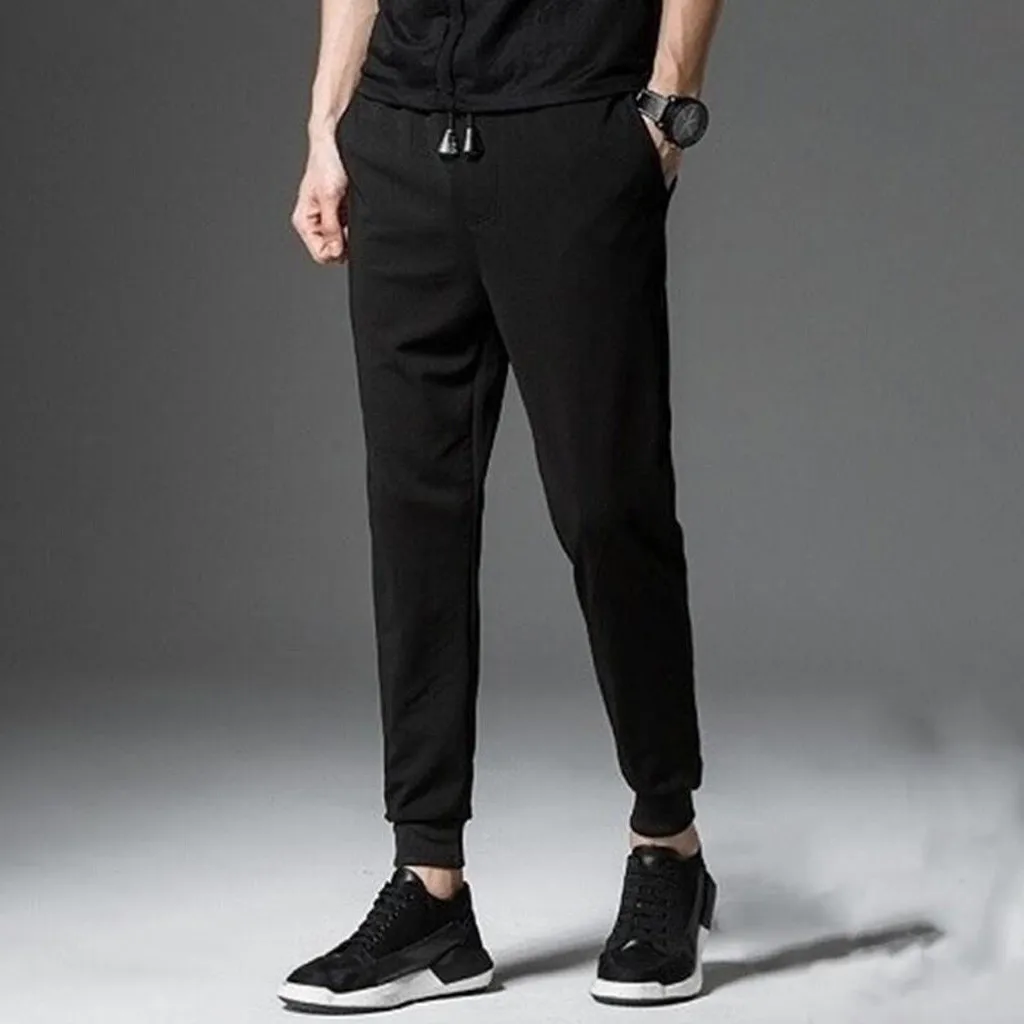 

Casual Fashion Pants Men Sports Trousers Solid Color Quick Drying Sweatpants Leggings Gym Running Drawstring Breathable Joggers