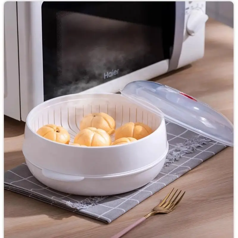 Microwave Steamer food-grade Dish Heating Steamer Box Steamed Steamed Bun multi-function Box microwave oven box