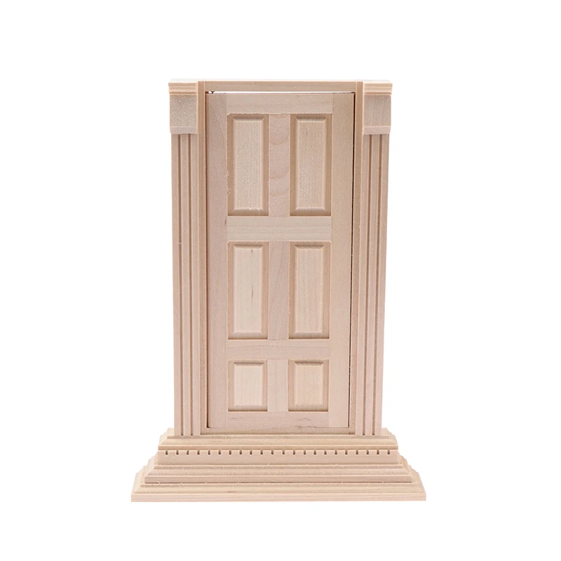 1Pcs 1:12 Dollhouse Miniature Door Flat Top Door Unpainted DIY Model Furniture Decor Toy Doll House Accessories