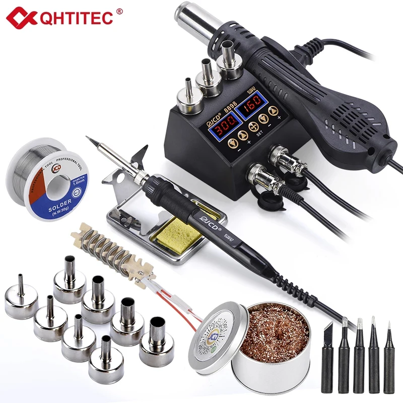 JCD 750W 2 in 1 Soldering Station LCD Digital display Welding Rework Station for cell phone BGA SMD IC Repair Solder tools 8898