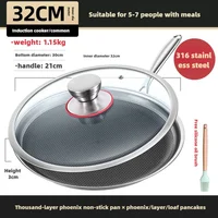 316 Stainless Steel Lasagna Crust Special Flat Bottom Non-stick Pan, Can Be Used for Frying Steak, Baking Cake Crust 1