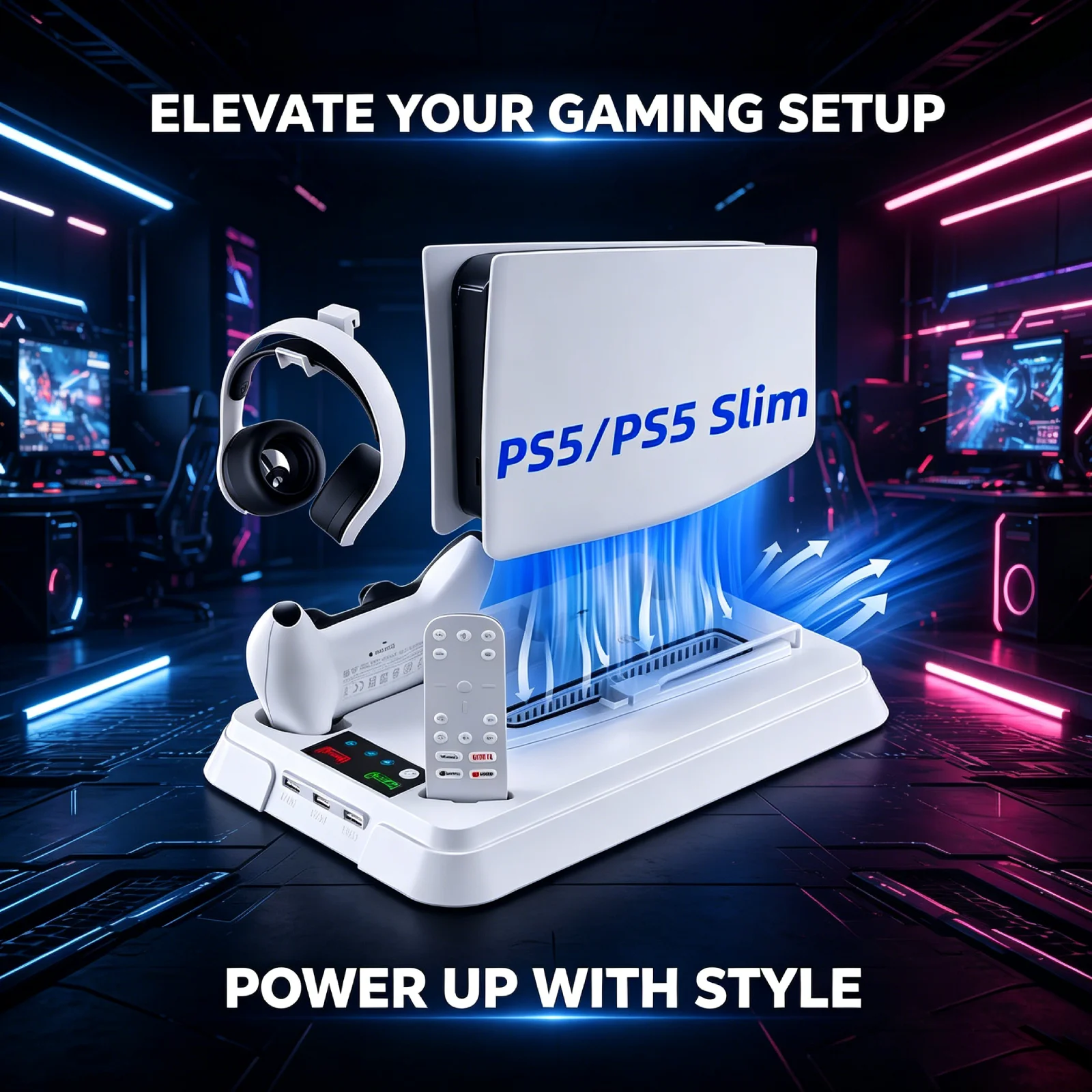 PS5 다기능 쿨링 베이스 스탠다드(디지털/디스크) 다기능 슬림(디지털/디스크) 및 프로 콘솔용 게임 액세서리