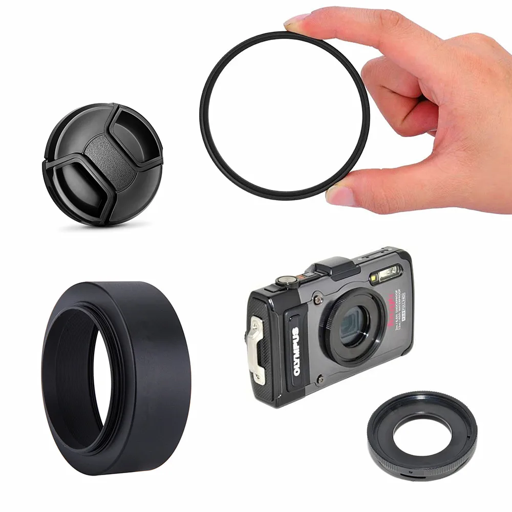 Rationeel hartstochtelijk Regenjas 40.5mm UV Filter Metal Lens Hood Cap Adapter Ring For Olympus TG-6 TG-5  TG-4 TG-3 TG-2 TG-1 TG6 TG5 TG4 TG3 TG2 TG1 Camera