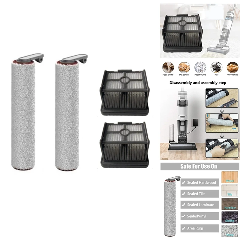 

Запчасти для пылесоса Dreame H12 Pro, аксессуары для стиральной машины, моющийся фильтр Hepa, основная роликовая щетка