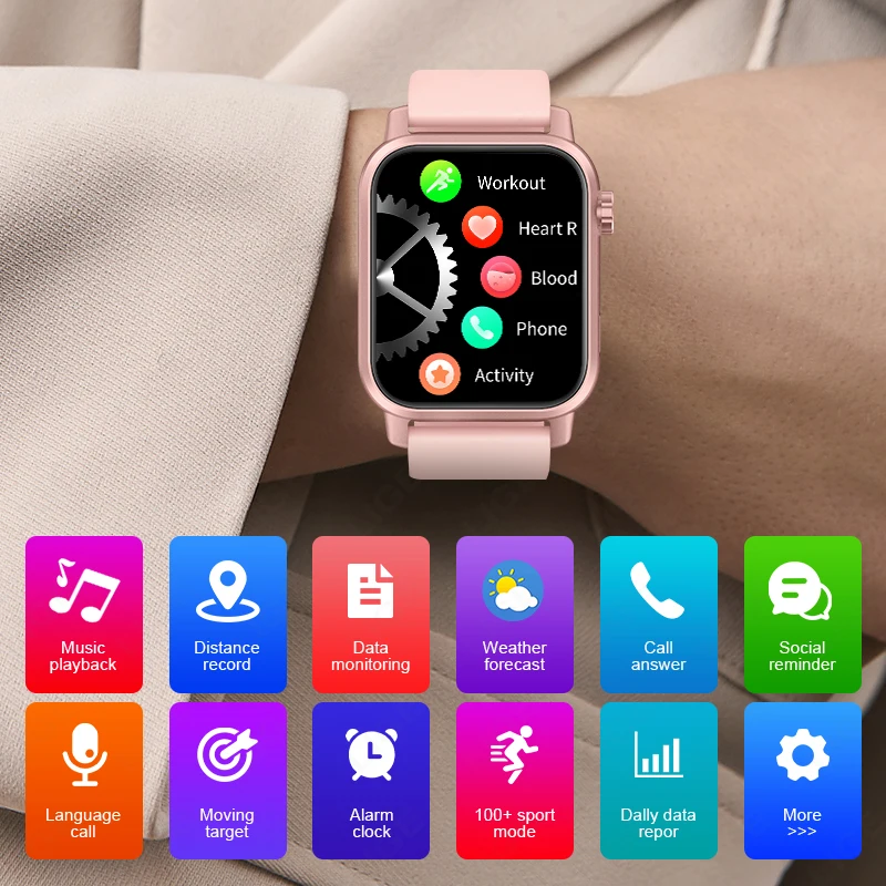 60Hz High Brush Smart Watch Man Bluetooth Call Sports Fitness Tracker IP68 Waterproof Bracelet Women Smartwatch For Android IOS