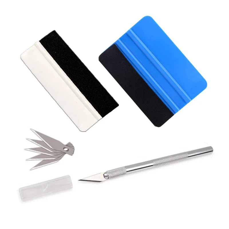 Car wrapping tools vinyl squeegee window tinting squeegee automotive film tools window tint squeegee 3Pcs/set Car vinyl wrap tool kit plastic scraper window tinting tool film felt squeegee vinyl spatula wallpaper application